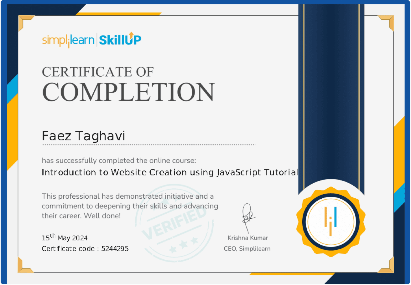Introduction to Website Creation using JavasScript Tutorial.